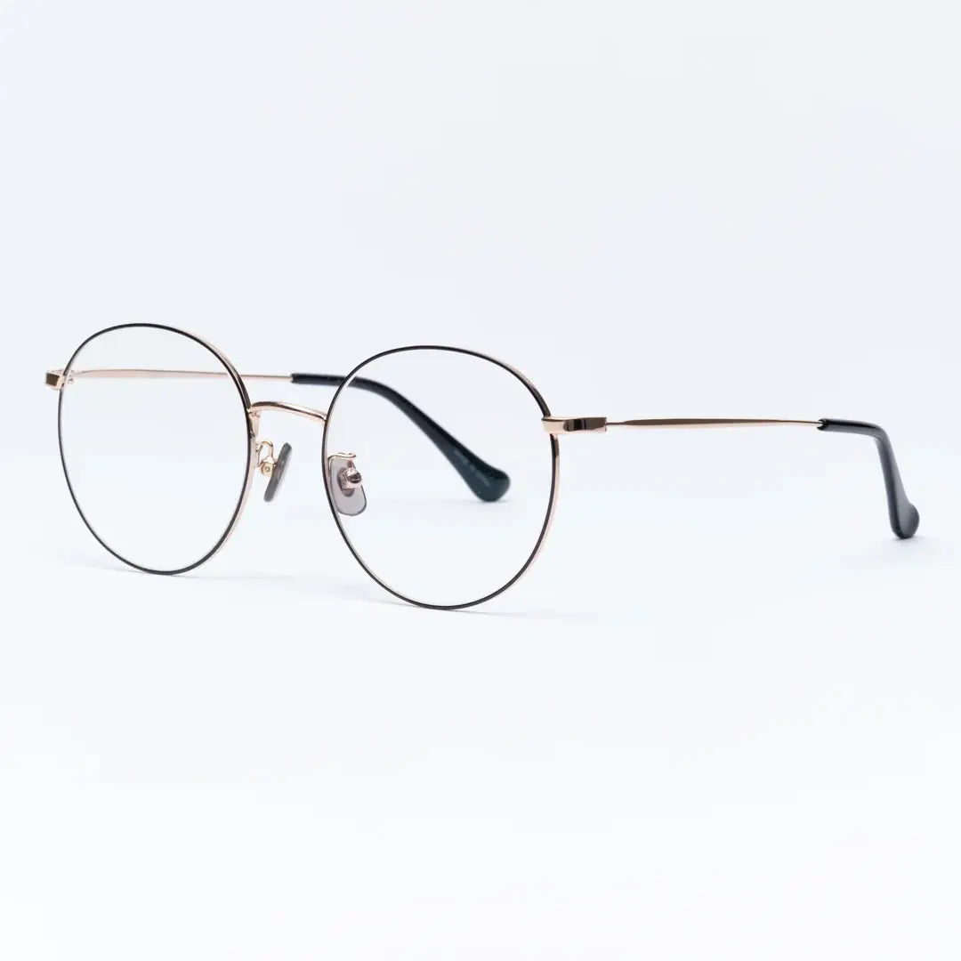 UV & Infrared Protection Large Lens Fashion Eyeglasses Black & Gold
