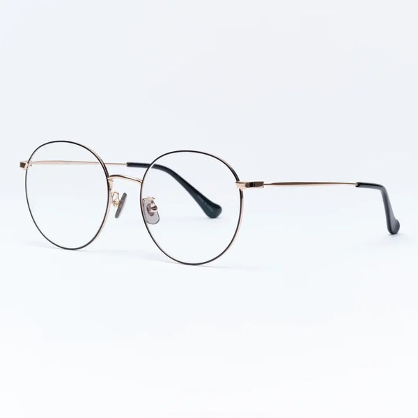 UV & Infrared Protection Large Lens Fashion Eyeglasses Black & Gold