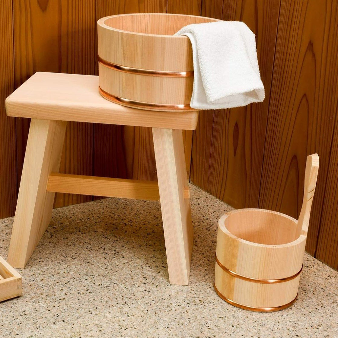 Umezawa Japanese Hinoki Cypress Wooden Bath Stool – Japanese Taste