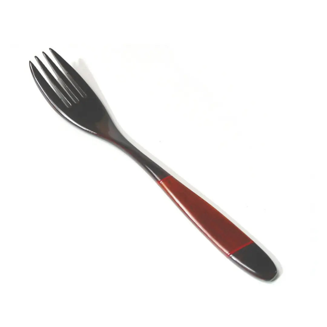 Urushi Lacquered Wooden Fork Lightweight Cutlery Black & Red