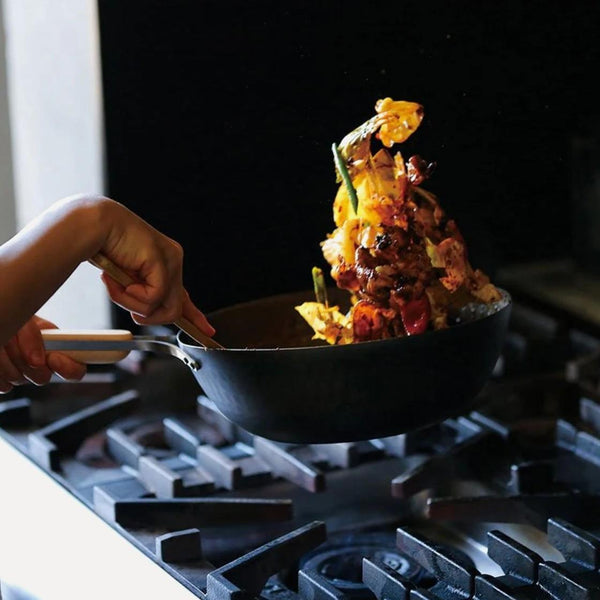 Wahei Enzo Flat-Bottomed Iron Induction Wok (1.6mm Thick) 28cm