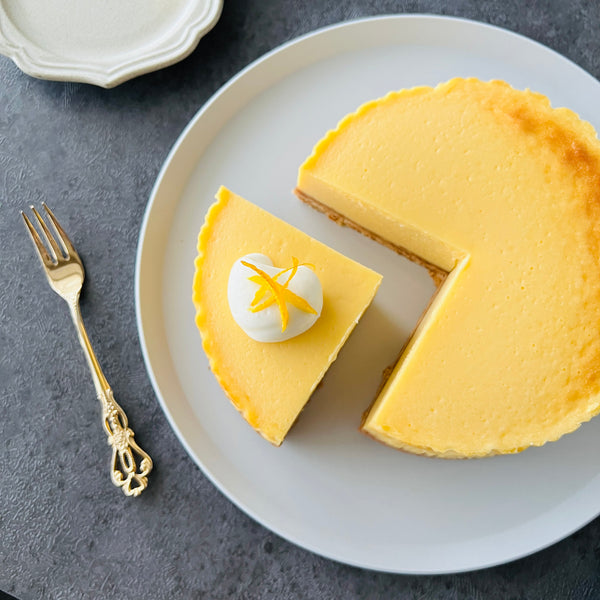 plated yuzu cheesecake