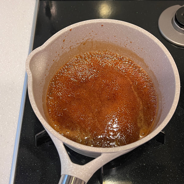making the brown sugar sauce