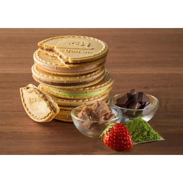 Akai Bohshi Whipped Chocolate Sandwich Cookies 4 Assorted Flavors 32 Pieces, Japanese Taste
