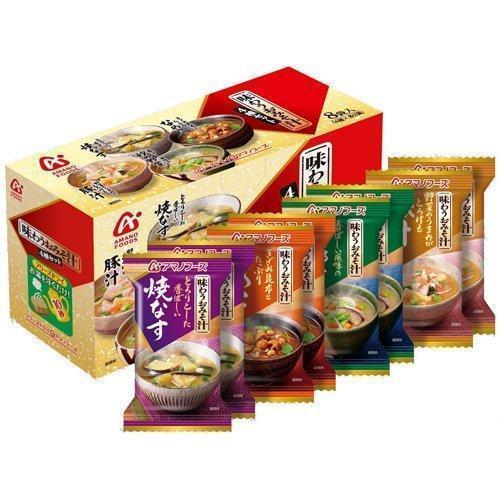 Amano Foods Freeze-Dried Miso Soup 4 Flavors 8 Servings, Japanese Taste