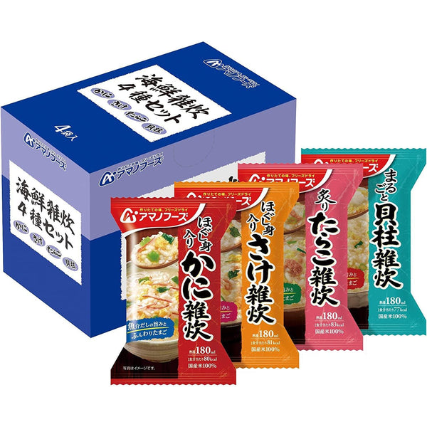 Amano Foods Seafood Risotto Freeze Dried Food 4 Servings, Japanese Taste