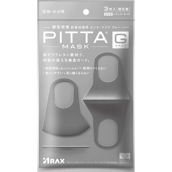 Arax Pitta Mask Gray Regular Size 3 Masks – Japanese Taste