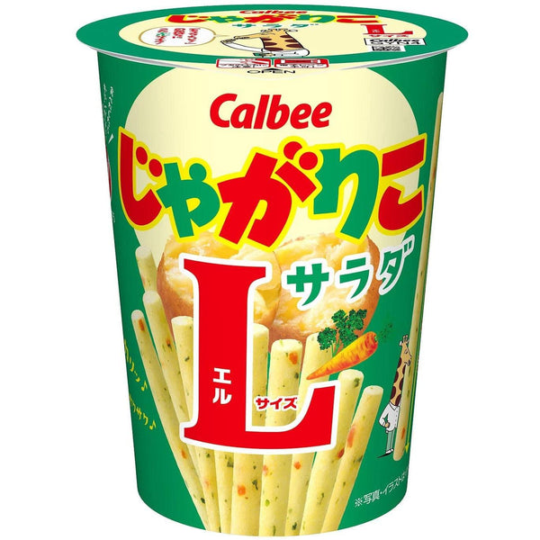 Calbee Jagarico Potato Sticks Snack Salad Flavor Large (Pack of 3 Cups)-Japanese Taste