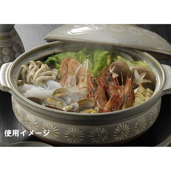 Ginpo Hanamishima Donabe Casserole Earthen Pot IH Compatible nº7, Japanese Taste