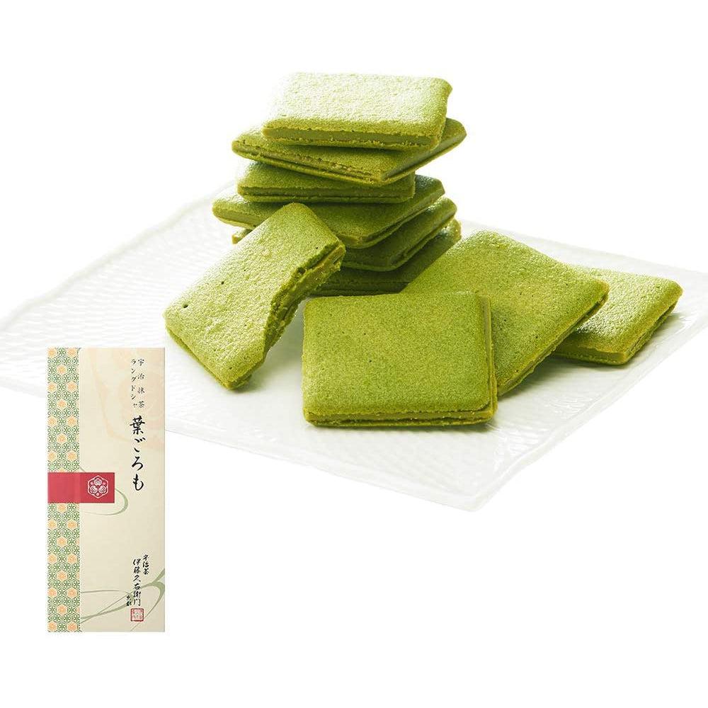 Itohkyuemon Uji Matcha Langue de Chat Cookies 10 Pieces, Japanese Taste