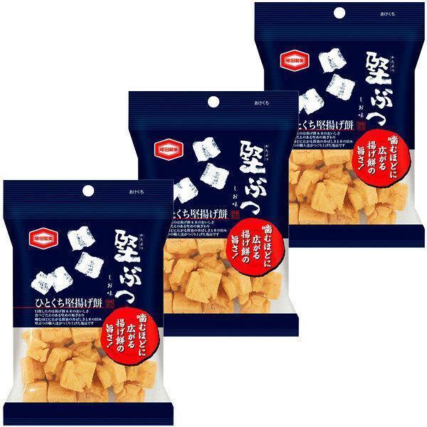 Kameda Katabutsu Salted Fried Rice Crackers Senbei 48g (Pack of 3 Bags), Japanese Taste