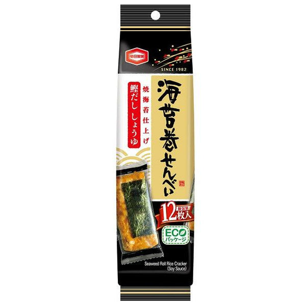 Kameda Norimaki Senbei Nori Seaweed Rice Crackers 12 Pieces, Japanese Taste