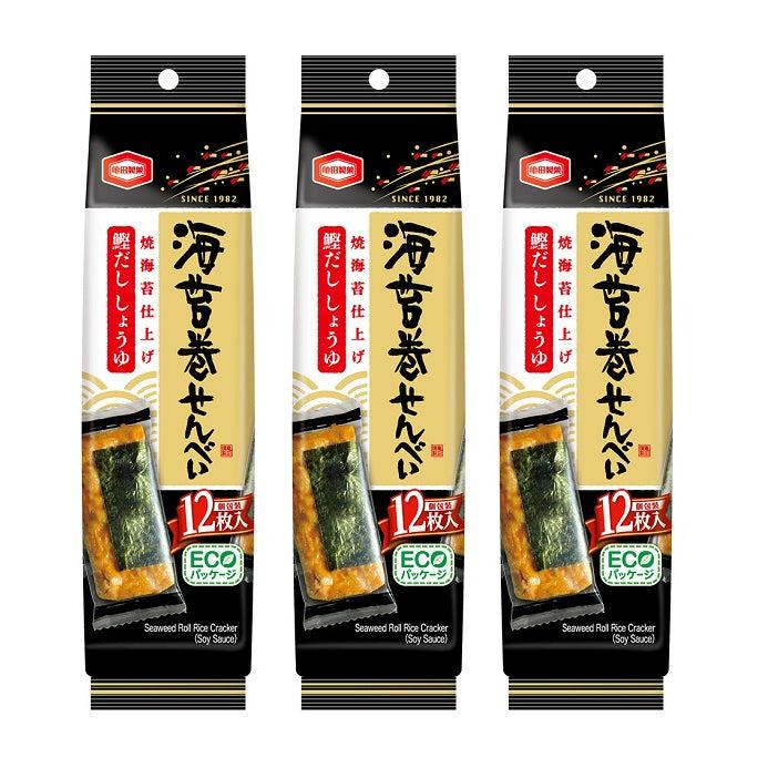 Kameda Norimaki Senbei Rice Cracker With Nori Seaweed (Pack of 3 Bags), Japanese Taste