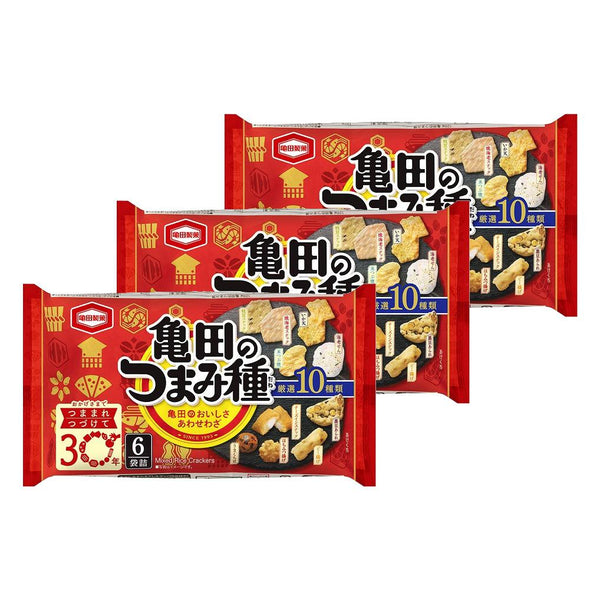 Kameda Tsumami Dane Senbei Cracker Assortment 120g (Pack of 3), Japanese Taste