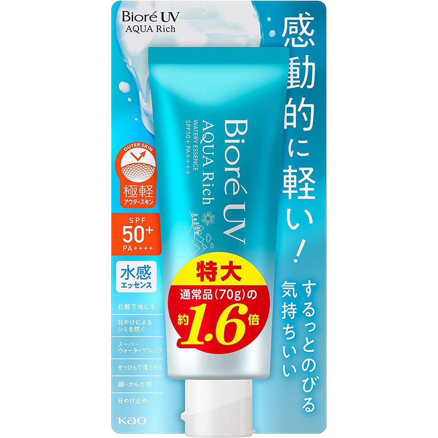 Kao Biore UV Aqua Rich Watery Essence SPF50+ PA++++ Big Size 110g, Japanese Taste