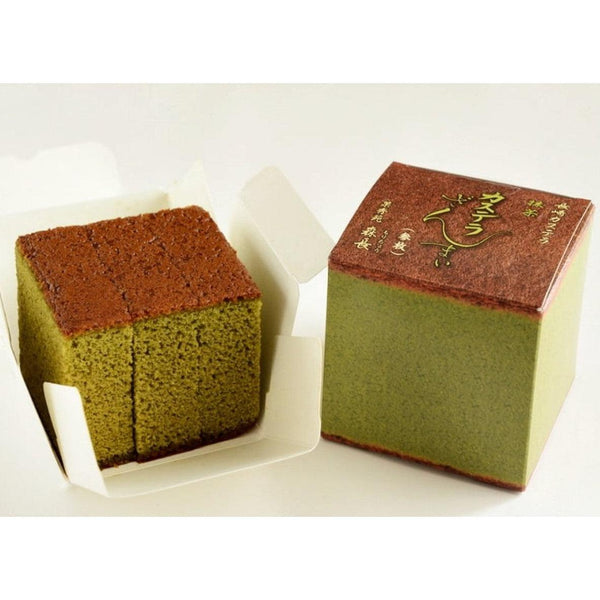 Kashuen Moricho Long Shelf Life Matcha Green Tea Castella Cake 3 Pieces, Japanese Taste