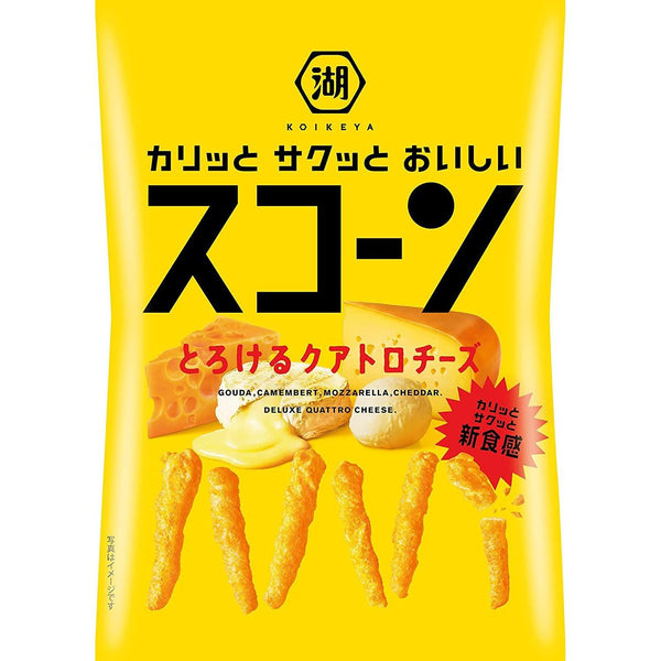 Koikeya Scorn Melting Cheese Corn Chips 78g (Pack of 3 Bags)-Japanese Taste