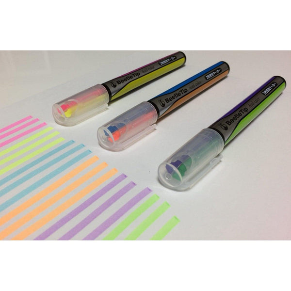Kokuyo Beetle Tip Dual Color Highlighter Set 3 Pens (6 Vivid Colors)-Japanese Taste