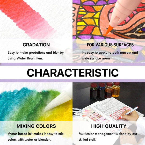 Kuretake ZIG Clean Color Real Brush Marker 48 Colors RB-6000AT/48V, Japanese Taste