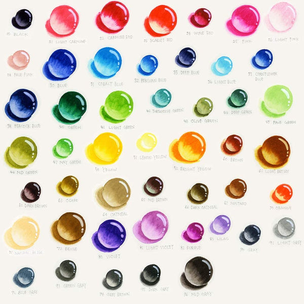 Kuretake ZIG Clean Color Real Brush Marker 48 Colors RB-6000AT/48V, Japanese Taste