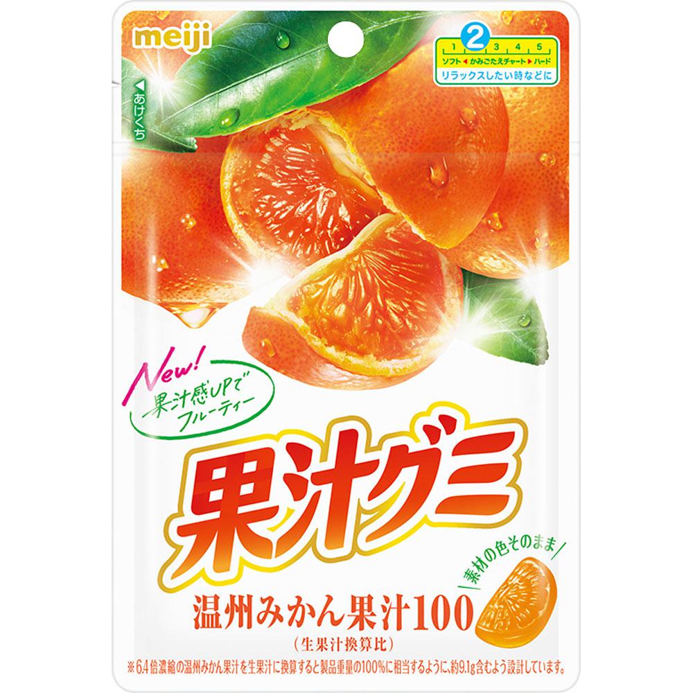Meiji Fruit Gummy Candy Satsuma Mandarin Gummies 54g (Pack of 3), Japanese Taste