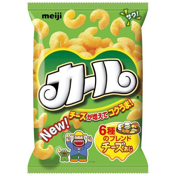 Meiji Karl Corn Puff Snack Cheese & Light Salt Flavors (Pack of 2 Bags), Japanese Taste