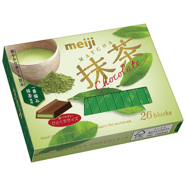 Meiji Matcha Chocolate Green Tea Filled Milk Chocolate 26 Pieces-Japanese Taste