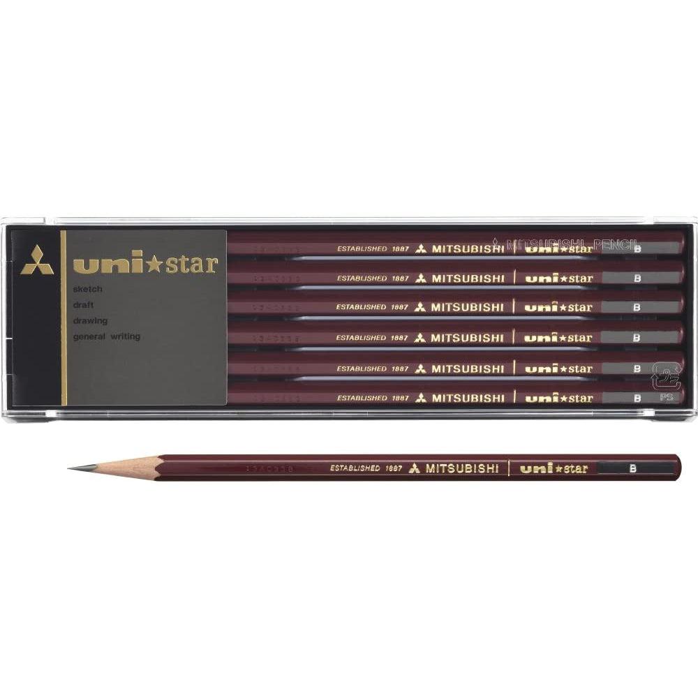 Mitsubishi Uni Star Japanese Graphite Pencils B 12 Pieces-Japanese Taste