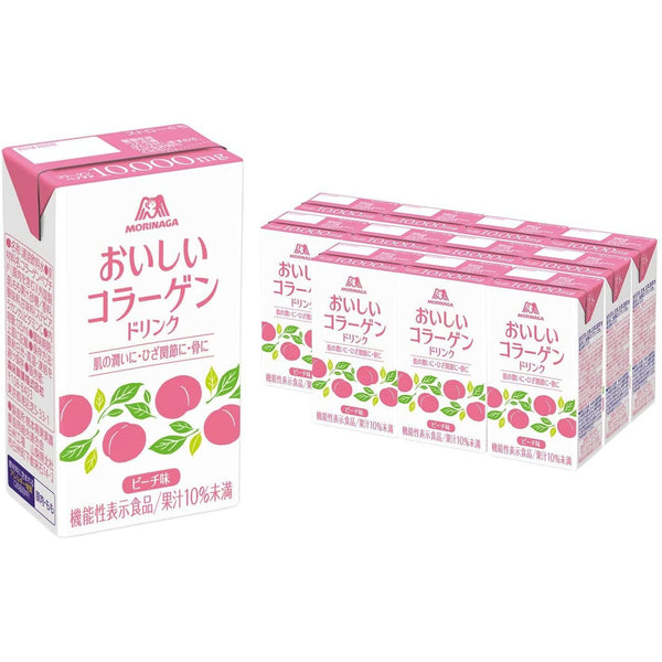 Morinaga Oishi Collagen Drink Peach Flavor 12 Cartons, Japanese Taste