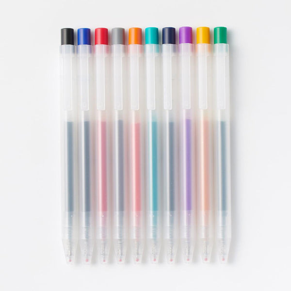 Muji Gel Ink Ballpoint Pens 0.5mm 10 Colors Set-Japanese Taste