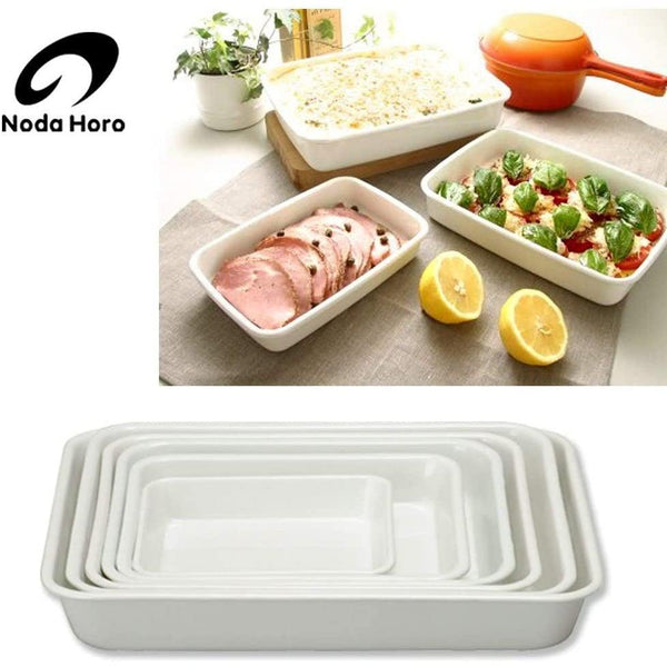 Noda Horo White Series Enamel Nestable Meal Prep Baking Tray -  Globalkitchen Japan