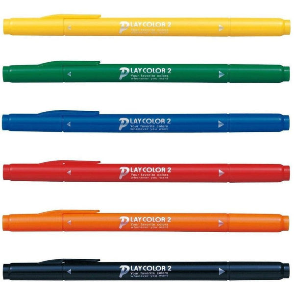 Tombow Play Color 2 Dual Tip Marker Set 6 Colors GCB-611 – Japanese Taste