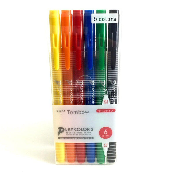 Tombow Water Based Felt-Tip Pen Play Color 2 6 Colors GCB-611