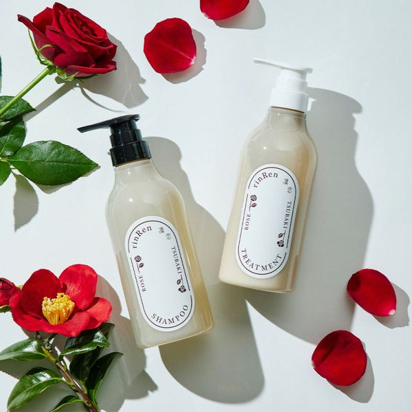 RinRen Shampoo Rose & Tsubaki Vegan Hair Repair Shampoo 480ml, Japanese Taste