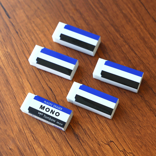 Tombow Mono Eraser Japanese White Plastic Eraser Set 5 Pieces-Japanese Taste
