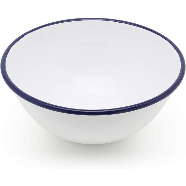 Tsuki Usagi White Enamel Bowl With Navy Blue Detailing, Japanese Taste