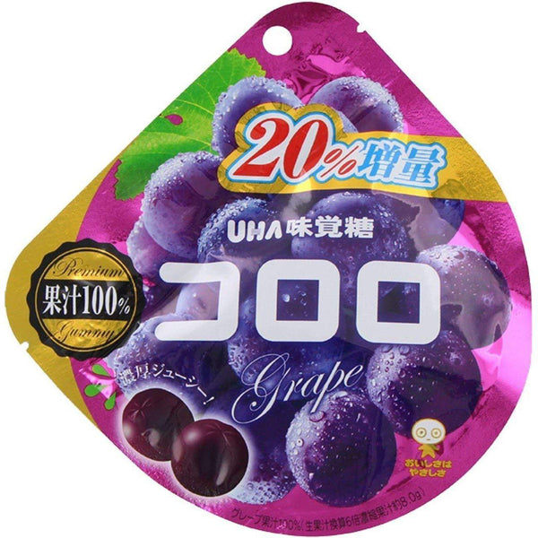 UHA Mikakuto Kororo Grape Gummy Candy (Pack of 6), Japanese Taste