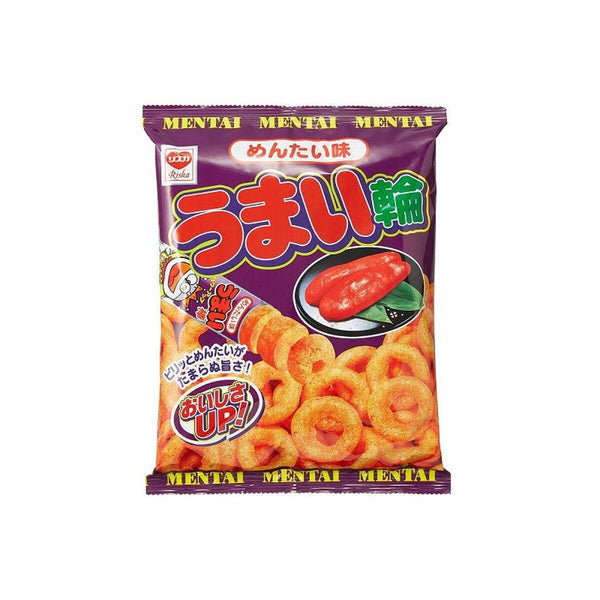 Yaokin Umaiwa Mentai Spicy Cod Roe Corn Puff Rings 75g (Pack of 3)-Japanese Taste