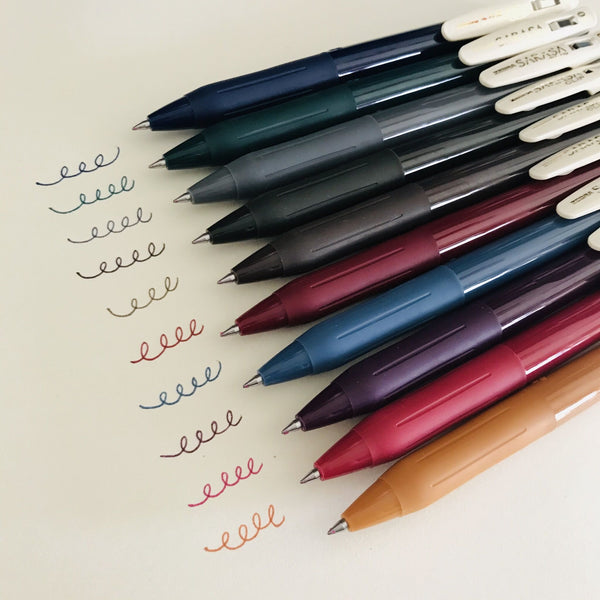 Zebra Sarasa Clip Vintage Color Gel Ink Pens 5 Colors 0.5mm JJ15-5C-VI, Japanese Taste
