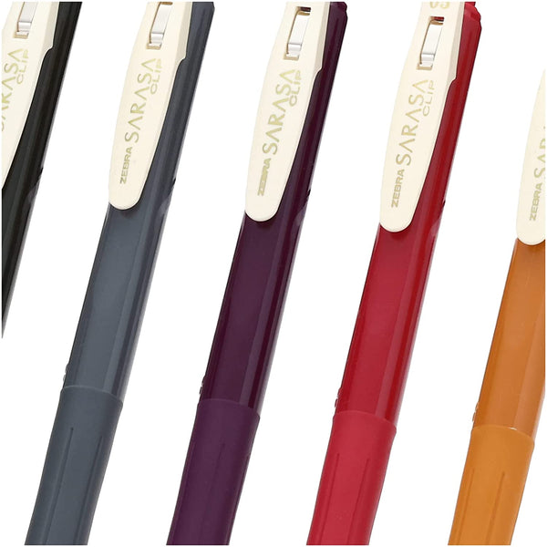 Zebra Sarasa Clip Vintage Color Gel Ink Pens 5 Colors 0.5mm JJ15-5C-VI2-Japanese Taste